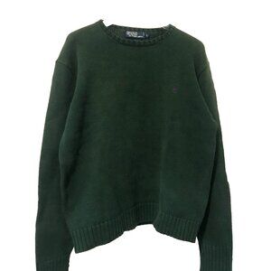 Vintage Polo by Ralph Lauren Green Crew neck Knit Sweater 100% Cotton Men's L